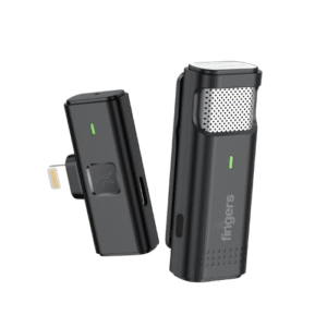 Finger PhoneMic- Lightning Laveliar Wireless Microphone for Audio Recording, Live-Streaming- Black