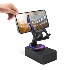 Fingers Mini MOT (My-Own-TV) Portable Speaker-Cum-Mobile Stand with Rotating 360-degree- Rich Black