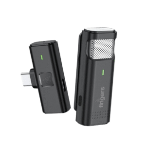 Fingers PhoneMic-TypeC Laveliar Wireless Microphone for Audio Recording, Live Streaming- Black