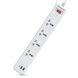 honeywell 4 outlet surge protector usb 20w 1.8m white
