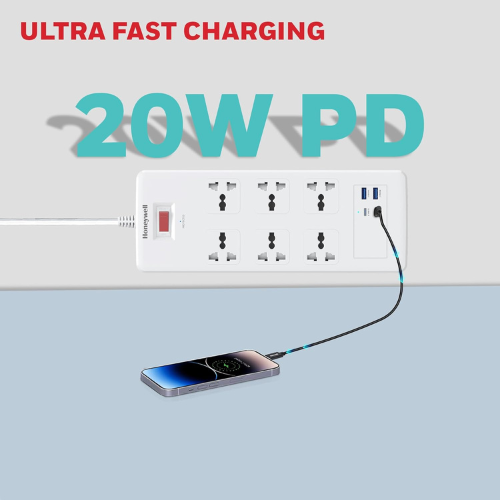 honeywell-6-out-surge-protector-with-master-switch-spike-guard-extension-board-6-outlet-2xpd20w-2xusb-1050-joules-1-8-meter-cord-white