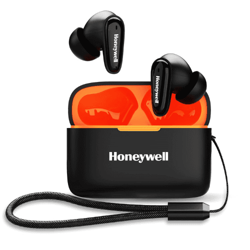 honeywell moxie v1100 tws earbuds in-ear wireless with digital battery display case-black