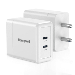 honeywell zest gan 45w charger, ultra-fast wall charger with pps support, 2xtype c pd 3.0 port- white