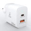 iGear Core 33 (W-001) 33W Fast Charger, USB Type-C PD and Q.C 4.0 + PPS, Dual Port Output- White