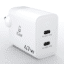 iGear Core 47 (W-003) 47W GaN Charger with Dual Type-C Ports, PD + PPS Adapter- White