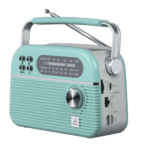 iGear Trinity iG-1112 Solar-Powered MP3 Player & 3-Band Radio- Blue