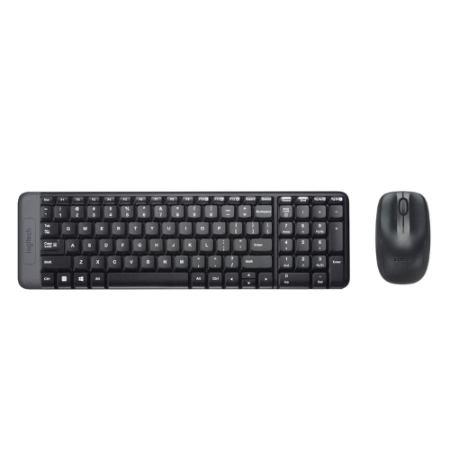 logitech mk220 compact wireless keyboard and mouse set, black