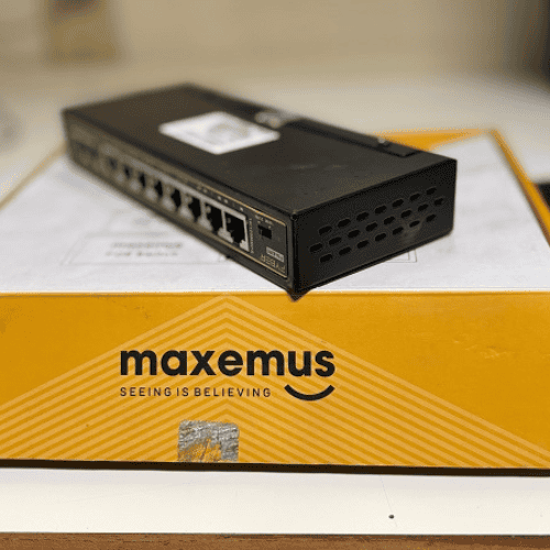 Maxemus MX-0802-96W 8-Port PoE Network Switch with 2 Uplink Ports- Black