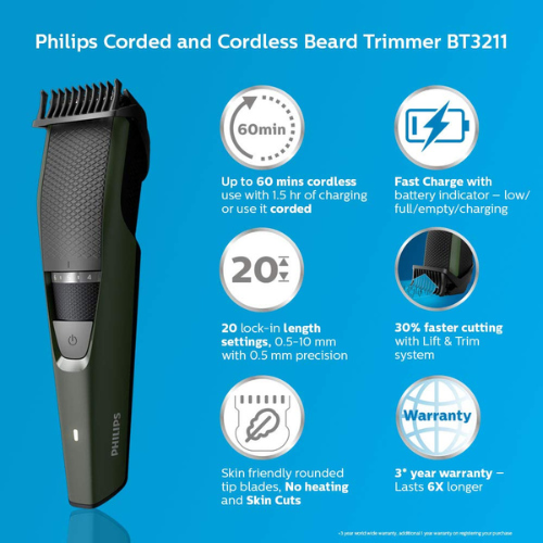 philips-bt3211-15-trimmer-for-men-60min-runtime-10-length-settings-olive-green