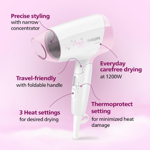 philips-hp8120-00-foldable-hair-dryer-1200-watt-3-heat-settings-with-cool-shot-hot-cool-warm-pink