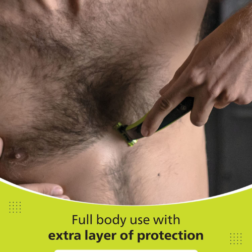 philips-qp2620-10-oneblade-face-body-hybrid-trimmer-and-shaver-45-min-runtime-2-length-settings-green-and-black