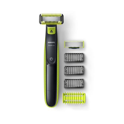 philips-qp2620-10-oneblade-face-body-hybrid-trimmer-and-shaver-45-min-runtime-2-length-settings-green-and-black