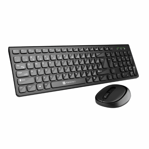 Portronics Key7 Combo Wireless Keyboard & Mouse Set Black