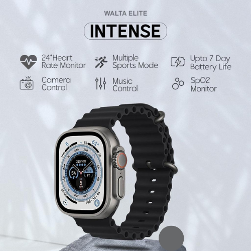 walta elite intense smartwatch with 1.85″ full touch display black