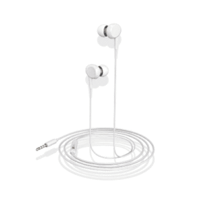 walta elite oval in ear wired earphone with mic white