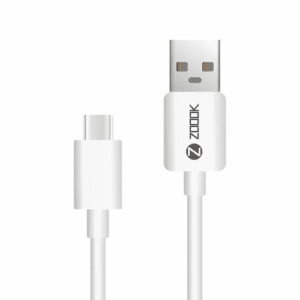 zoook bolt 101 usb to type c ultra fast charge sync cable white