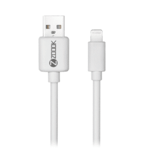 zoook rush usb to lightning ultra fast charge sync lightening cable white
