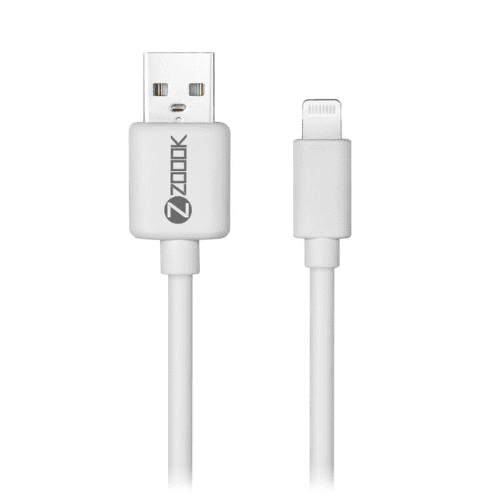 zoook rush usb to lightning ultra fast charge sync lightening cable white